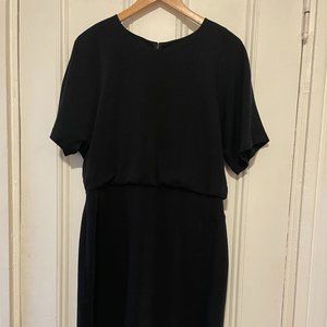 Banana Republic Dolman Sleeve Split-back Black Dress, Size 12
